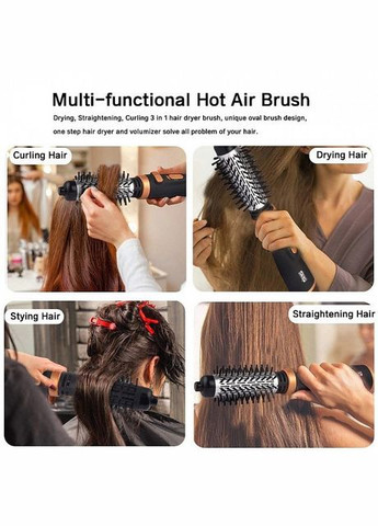 Професійний фен для укладання волосся з насадками 3 температурних режими 2 швидкості тепле/холодне повітря 900 Вт 50046 Black DSP (306716777)