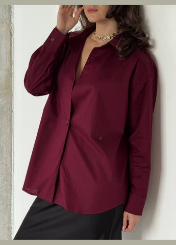 Бордовая классическая рубашка однотонная Avanti