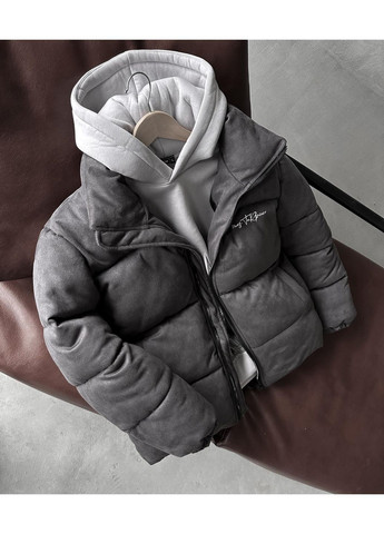 Серый зимний Пуховик No Brand