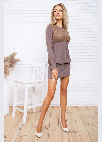 Коричневое шерстяное короткое платье, коричневого цвета, Ager