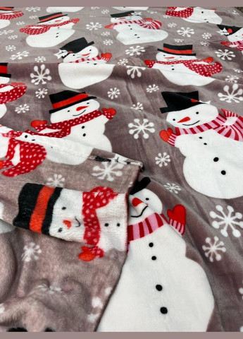 Плед новогодний теплый на кровать флисовое Серый 200х215 см No Brand (308755278)