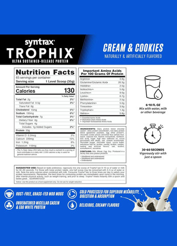 Протеїн Trophix 2.2 kg (Cream & Cookies) Syntrax (299248429)