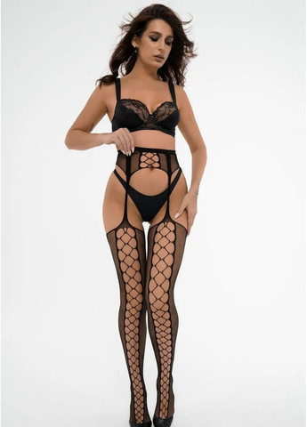 Женские колготки в мелкую и крупную сетку с открытым доступом и вырезами эффектные колготки на поясе имитация чулков one size Cindylove (372474343)