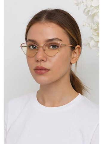 Жіночі металеві окуляри лисички для корекції зору +3.00 Антиблік БлюБлокер Verse (371813118)
