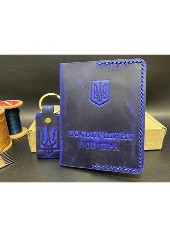 Обложка Для Удостоверения Офицера с Отделом Для Карт из Натуральной Кожи Ручной Работы Синий Цвет No Brand (356508904)
