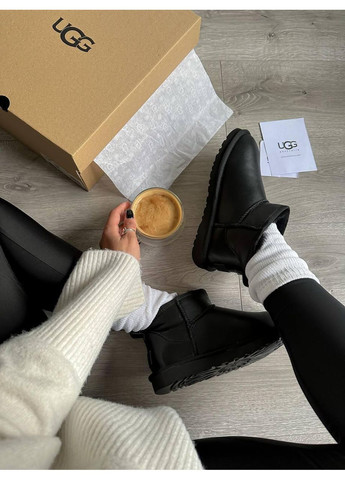 Угі Жіночі UGG Ultra Mini Black (Шкіра) (366196940)