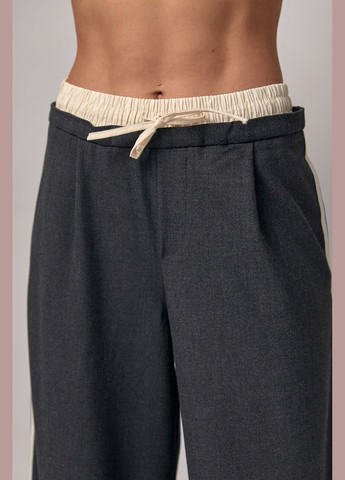 Женские брюки с лампасами на резинке 241002 Lurex (292253042)