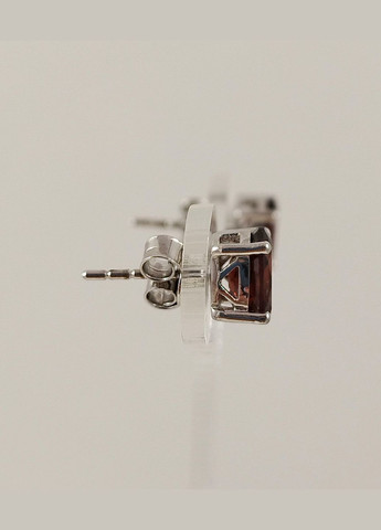 Сережки-пусети срібні з гранатом Т36-гр No Brand Сережки (339072284)