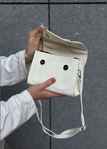 Жіноча біла сумка 9648 крос-боді No Brand (303323124)