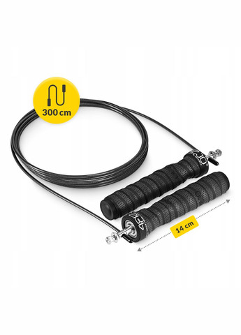 Скакалка швидкісна для кросфіту Speed Rope PRO+ Black () 4FIZJO P-5907739313164 (324264866)