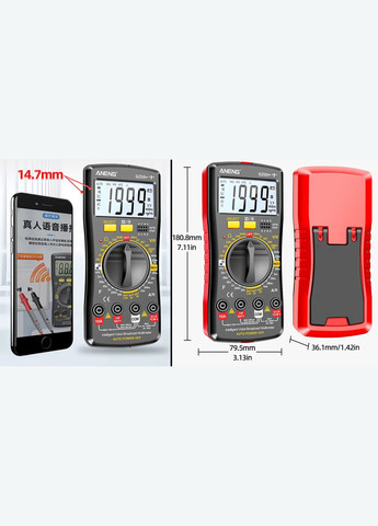 Портативний електронний цифровий мультиметр SZ08+ NCV з голосовим супроводом Aneng (303401429)
