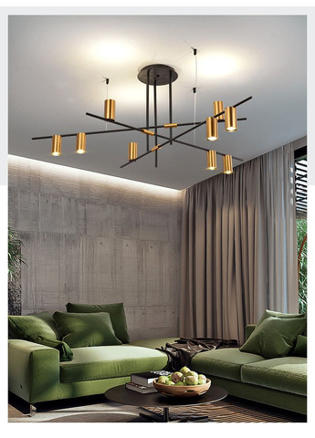 Люстра потолочная на 9 лампочек 26287 Черный 35-74х123х123 см. Sunnysky (364492028)