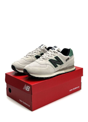 Светло-серые демисезонные кроссовки мужские new balance No Brand 574 Light Grey Green