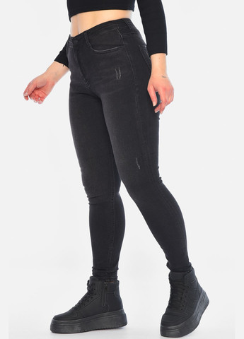 Джинси жіночі скінні чорного кольору Let's Shop - (315717065)