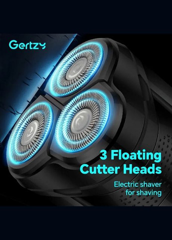 Електробритва акумуляторна роторна gertzy mg-716 чорна No Brand (325701640)
