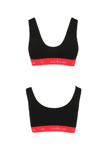 Чорний демісезонний спортивний топ на широких бретелях ps003 top black, size Passion