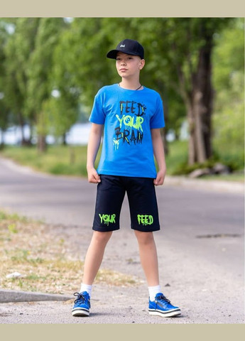 Блакитний літній комплект для хлопчика (футболка+бриджі) hc (h001-6356-057-33) No Brand