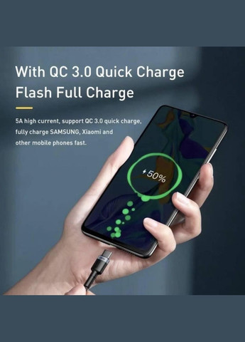 Кабель Type-C to Type-C для синхронізації та заряджання Android / MacBoock 50 см Чорний Baseus (333707791)