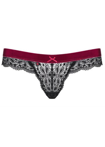 Стринги ажурные Rossita, черный/бордовый, S/M Obsessive (303907942)
