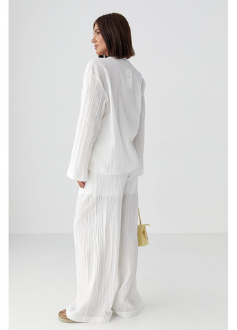 Свободный летний костюм с блузой на завязках Lurex Костюм-двойка (370377301)