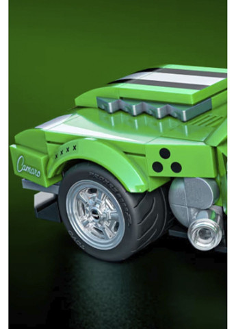 Коллекционная машинка-конструктор - "Camaro" серии "Speed" Mattel Brick Shop цвет зеленый CB-00285844 Hot Wheels (362025263)