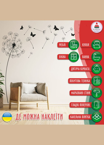 Виниловая интерьерная на стену и обои (стекло, мебель, зеркало, металл) "Фея. Fairy (возможен с Кавун наклейка (316189688)