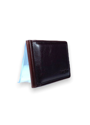 Затискач гаманець для купюр із шкірзамінника відділення для монет розмір:11*8*2 см коричневий YangFan (286421443)