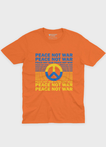 Оранжевая мужская футболка с патриотическим принтом (ts001-3-ora-005-1-066) Modno
