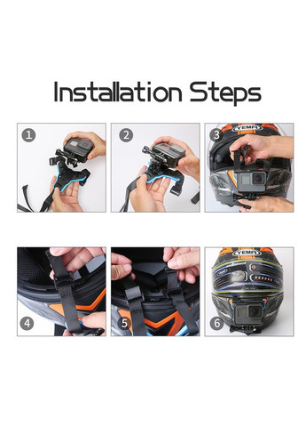 Крепление на шлем/подбородок для камер GoPro, YI, Eken, Sjcam (GP-HBM-MT7) Telesin (351431728)