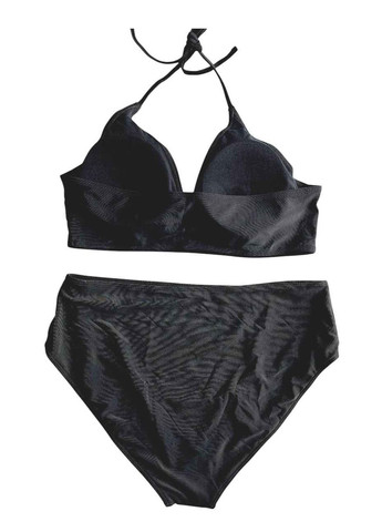 Зеленый летний женский купальник раздельный черный с туникой-платье зеленое леопард раздельный No Brand 4275