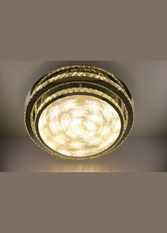 Люстра стельова кришталева LED з пультом 25671 Хром 18х80х80 см. Sunnysky (364766618)