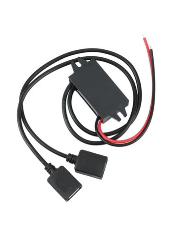 Перетворювач напруги 12В-5В 3А 2xUSB, прихована проводка авто F&D (401812019)