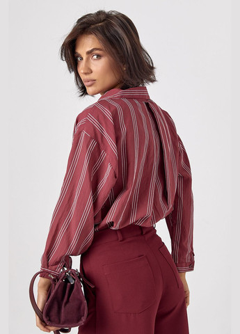 Жіноча сорочка у смужку з рукавами три чверті Lurex (319311916)