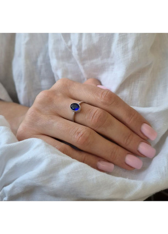 Срібна каблучка із Синім Каменем 17.5 розмір срібло 925 проби Родоване 81107с 1.91г No Brand (306742009)