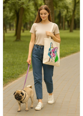 Набір екосумка-розмальовка „Яскравий мопс“ бавовна 220 г/м2 38х42см [CD] Rosa Talent (362660639)