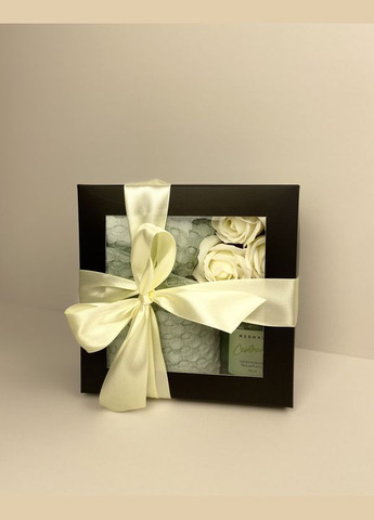 Подарок для женщины подарочный набор, полотенце тюрбан для волос, мыльные цветы розы, гель для душа (5743-2235) No Brand (336186788)