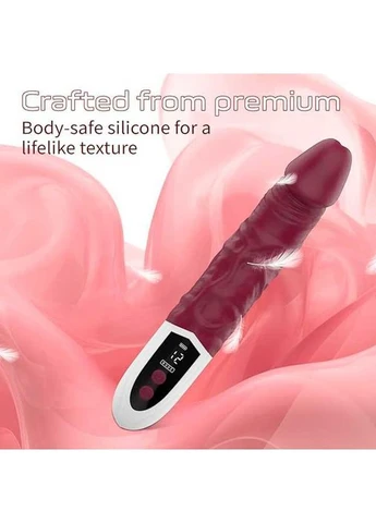 Реалістичний вібратор Lover 12 режимів бордового кольору гладкий, з рельєфною структурою вен і м'який Satisfyer (334708415)