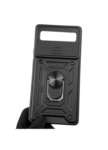 Чехол для Pixel 7A бронированный с кольцом-держателем со шторкой на гугл пиксель 7а чёрный rg1 Google (366023080)
