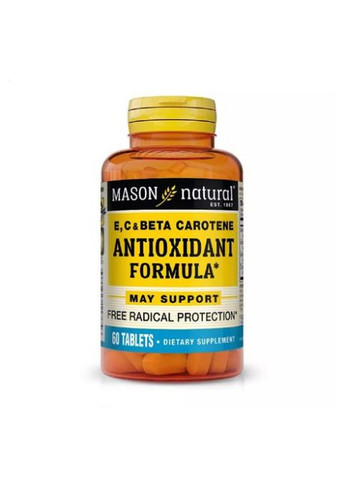 E, C & Beta Carotine Antioxidant Formula 60 Tabs Mason Natural (288050740)