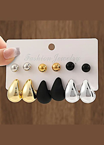 Набор сережек 6 пар No Brand (328082787)