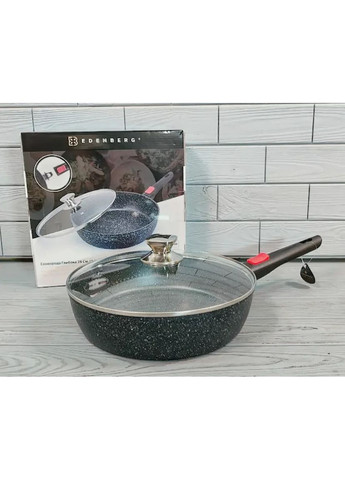 Сковорода глибока з кришкою та мармуровим покриттям 26 см 3,1 л (EB-14142) Edenberg (368970046)