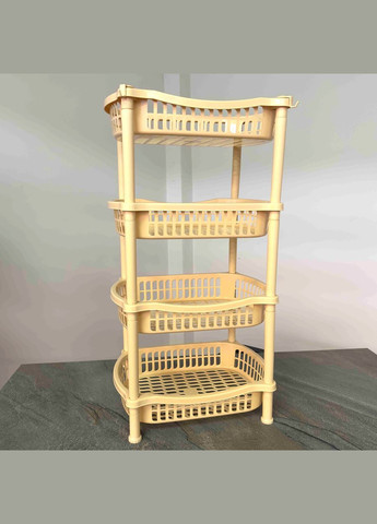 Пластикова полиця для зберігання овочів 4 яруси Бежева хвиля Elif Plastik (304771090)