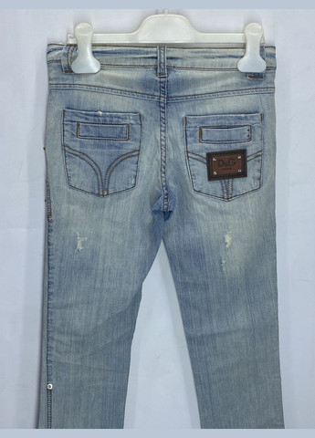 Голубые летние зауженные джинсы D&G