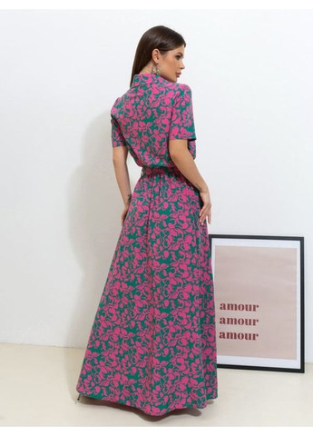 Комбінована плаття 14528 мультиколор ISSA PLUS однотонна