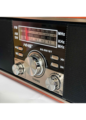 Портативне радіо у вінтажному ретростилі AM/FM/SW, з акумулятором, Bluetooth, USB-зарядкою NS-6681BT NNS (365720855)