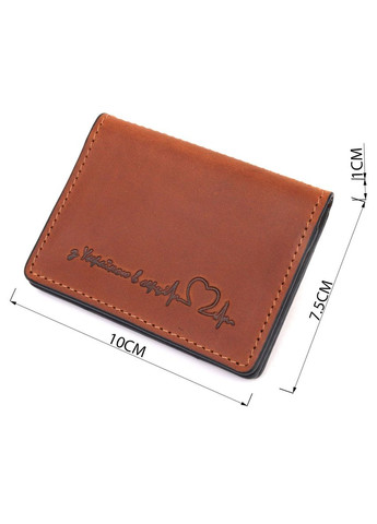 Практичная обложка на автодокументы в винтажной коже Сердце светло-коричневая 16711 Grande Pelle (362418451)