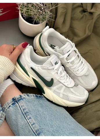 Кросівки жіночі і чоловічі Nike V2K Runtekk white green | В2К Рантекк білі зелені No Brand білі демісезони (349729021)