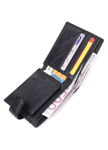 Чоловічий гаманець зручного розміру 22471 Чорний st leather (394612991)
