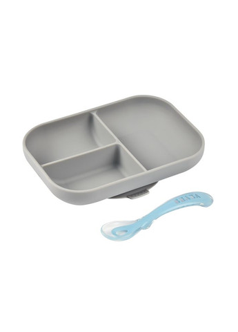 Набір силіконова порційна тарілка + ложка, арт. 913508 Beaba (369490023)