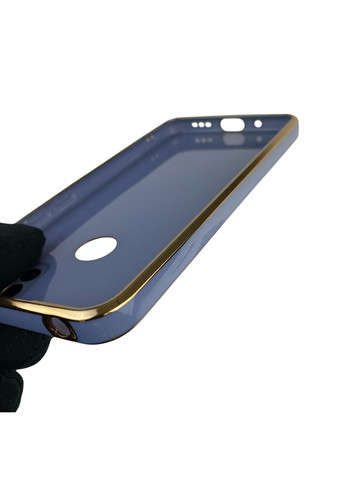 Чохол для Redmi 10A глянцевий з кільцем MagSafe із золотою окантовкою на сяомі редмі 10а синій gs1 Xiaomi (366236433)